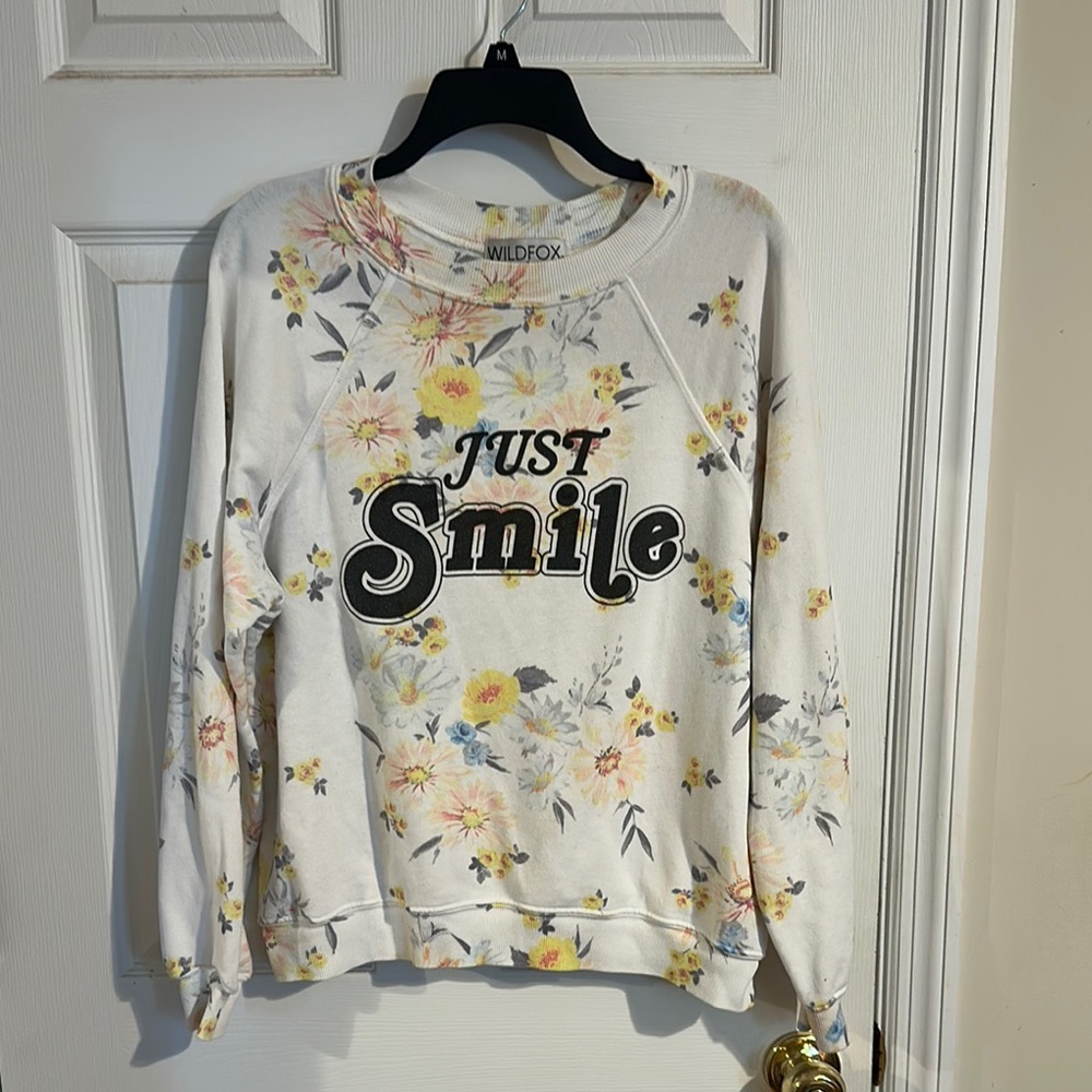 Wildfox Cream Sweatshirt with Floral Design